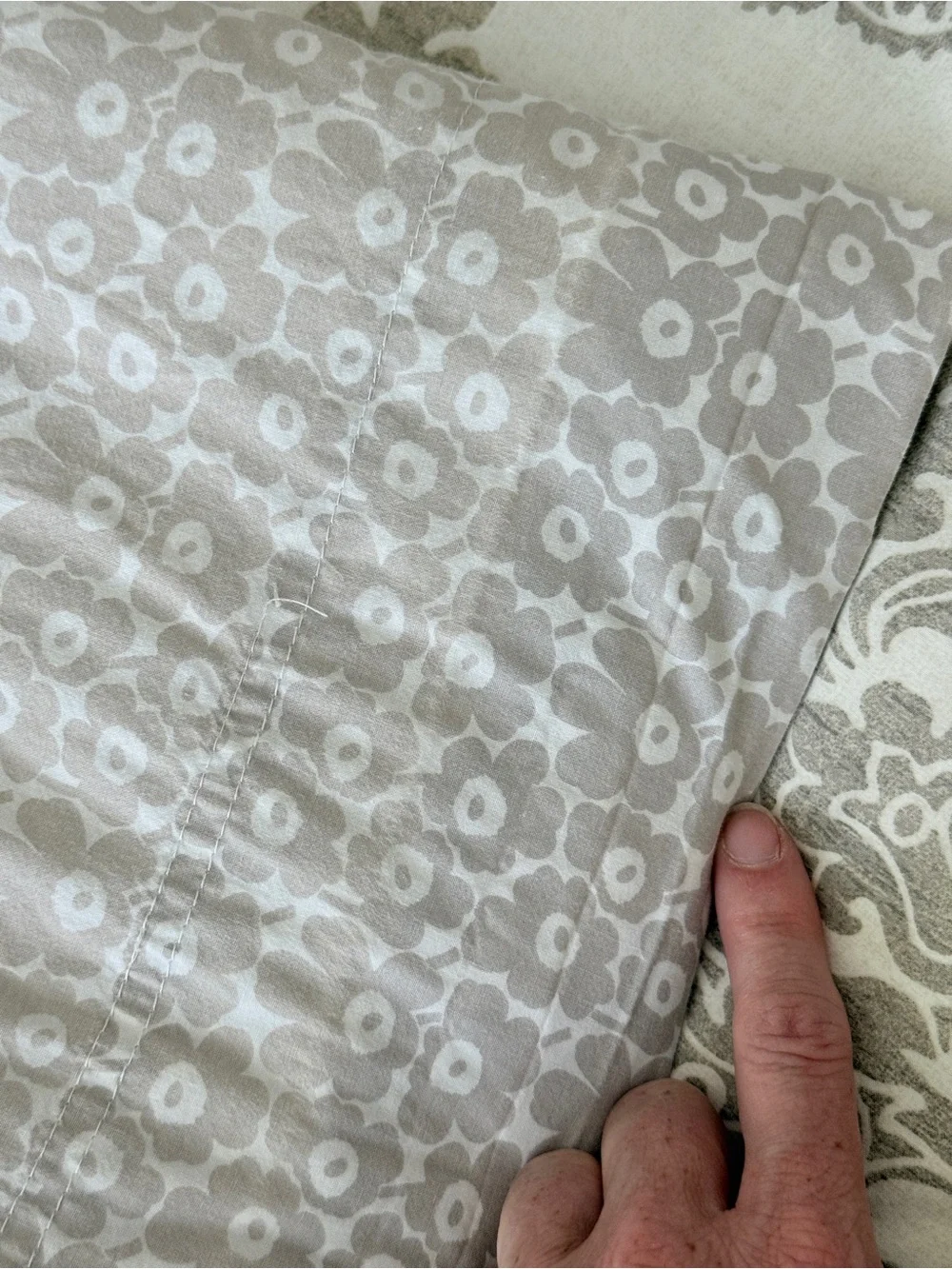 Marimekko Flower Print Neutral Taupe Twin XL Dorm Ready